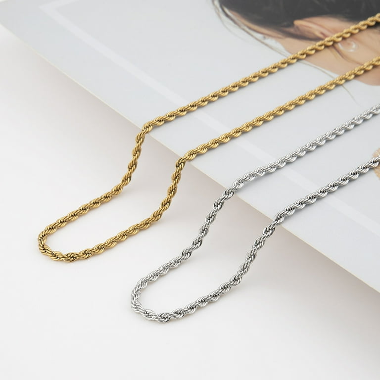 Yesbay Necklace Twisted Chain ,Stainless Steel Polished Anti-rust