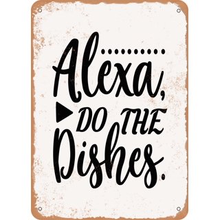 JennyGems Funny Kitchen Signs, Modern Farmhouse Kitchen Decorations, Alexa Do The Dishes Hanging Wood Sign, Kitchen Decor, Funny Kitchen Plaque, Fun