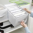 thumbnail image 3 of Armario plegable con cajones, 12 compartimentos, caja de almacenamiento con asa, armario plegable para pantalones y vaqueros, 2 piezas, 3 of 5