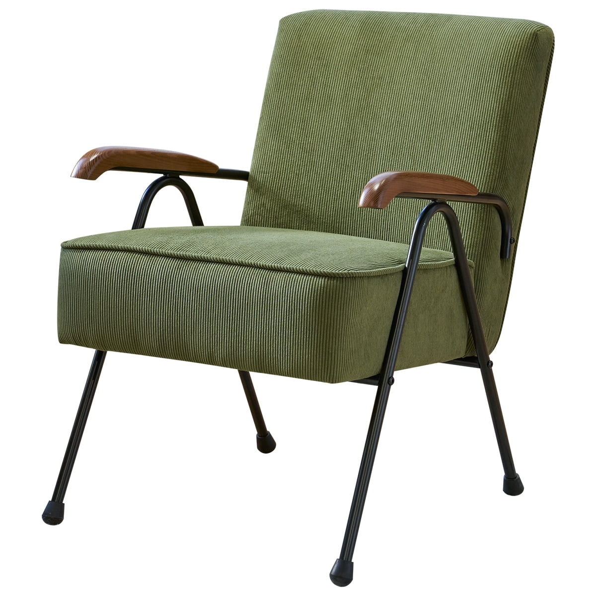 Homy Casa Accent Chair with Metal Legs and Upholstery, Living Room Reading Armchair, Olive Green