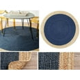 thumbnail image 2 of Hand Braided Round Rugs Farmhouse Rugs for Living Area Rug for Bedroom, Kitchen, Living Room, Indoor Outdoor Rug Carpet 4" Square Feet (48x483 Inch) (Blue+Beige Border), 2 of 4