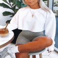 thumbnail image 3 of Sweat-Shirt Décontracté à Manches Longues pour Femmes, Pull, Crop Top, Manteau, 3 of 6