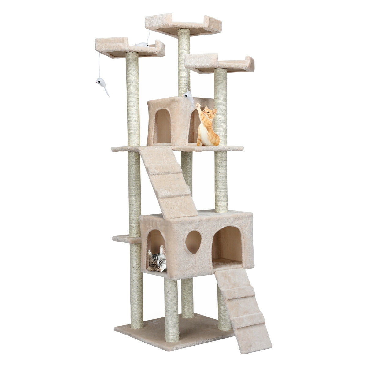 Gymax 70'' Cat Tree Condo Sisal-Covered 