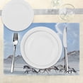thumbnail image 3 of Ambesonne Blue White Place Mats Set of 4, Snowy Day Wild Horse, Standard Size, Blue White, 3 of 6