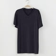 thumbnail image 4 of Fanxing Big And Tall T Shirts V Neck Black Comfort Short Sleeve Tshirts Summer Basic Tees 4XL, 4 of 5