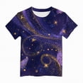 thumbnail image 4 of TOWED22 Girls T Shirts Short Sleeve Tees Loose Fit Colorblock Summer Tops Size 6-15 Years(Light Blue,12-13 Y), 4 of 4