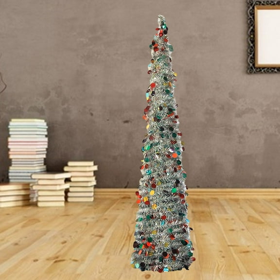 BESTYASH 1Pc Foldable Telescopic Pet Plastic Christmas Tree for Home Party Decoration