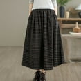 thumbnail image 7 of Giftesty Women's Autumn Winter Wool Blend Plaid Elastic High Waist A-Line Midi Skirt for Daily Casual Wear, 7 of 7