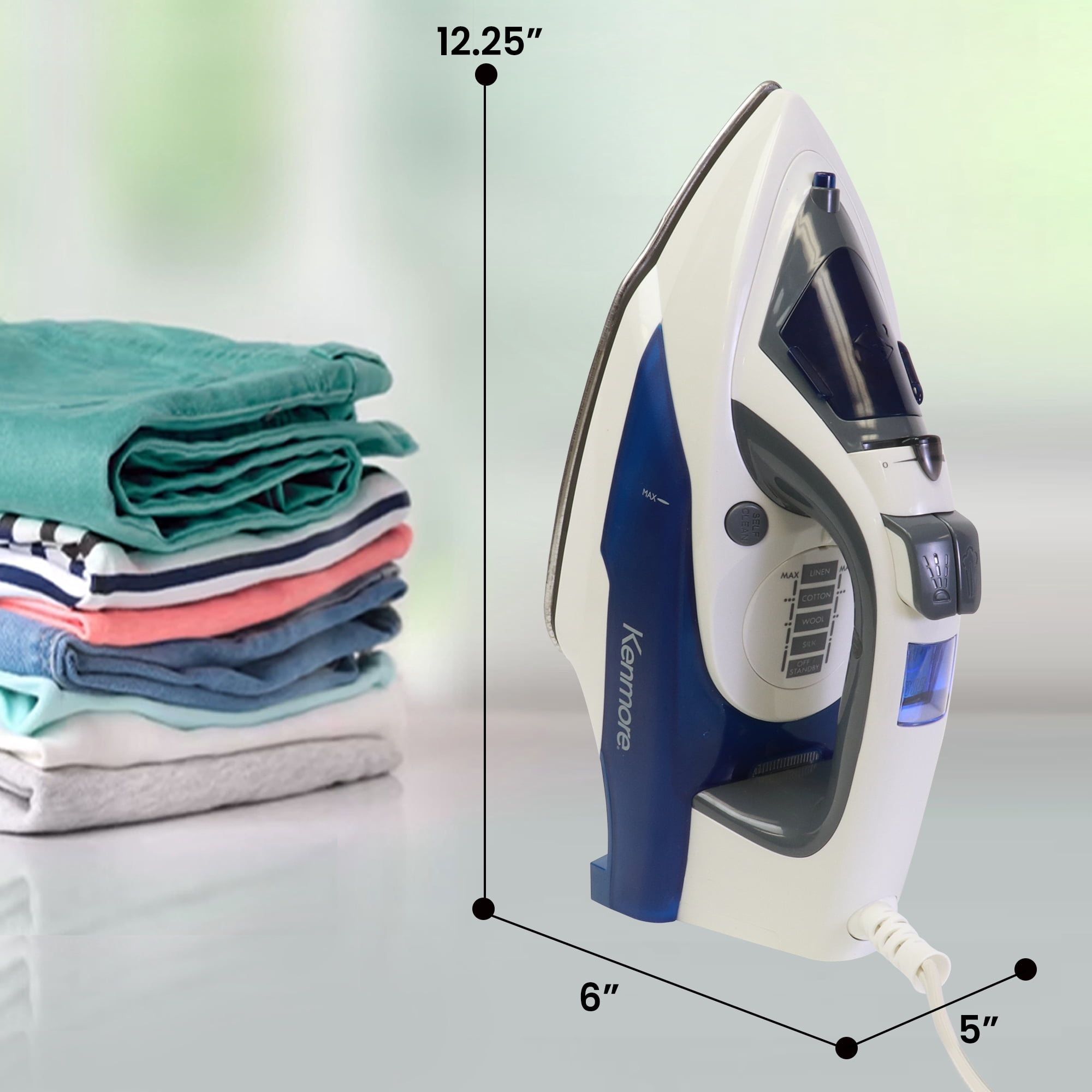Kenmore Digital Power Steam Iron & Garment Steamer with 9 Fabric Presets