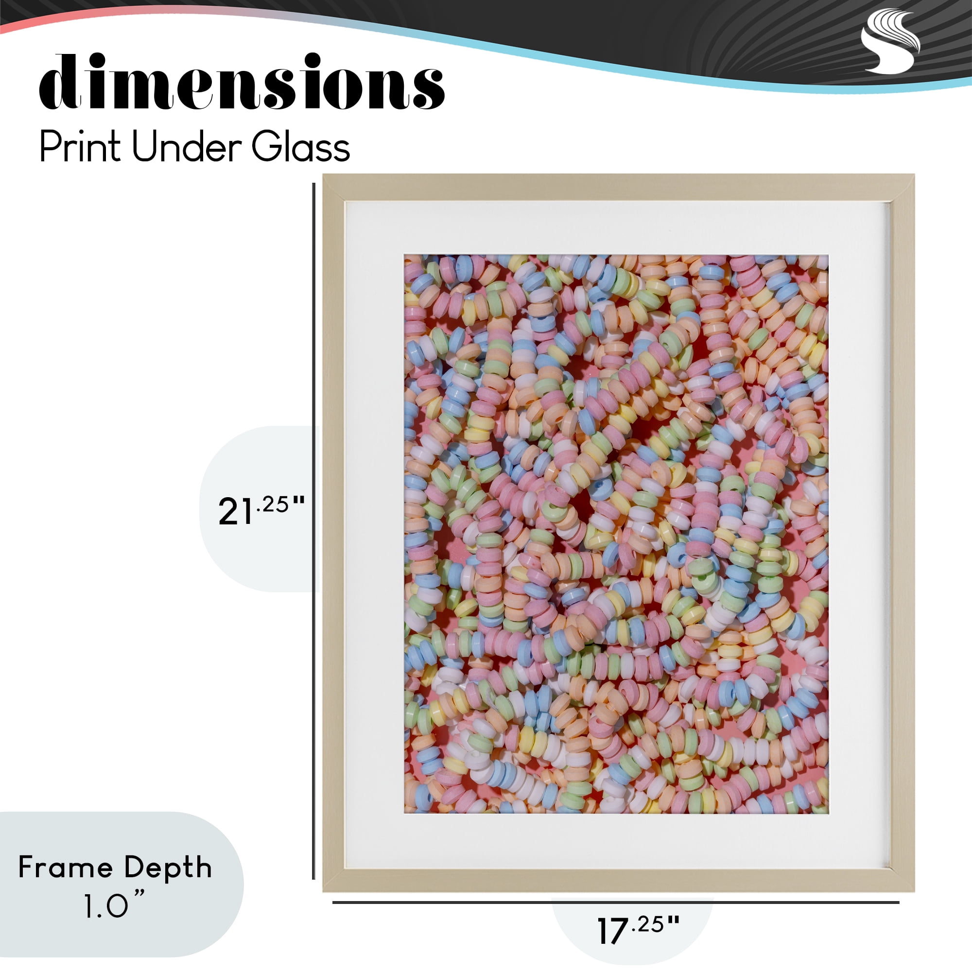 Stupell Industries Pastel Candy Necklace Birch Framed Print Under Glass, design by LISH Creative