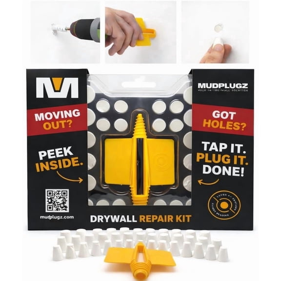 FIX Drywall Anchor Holes Fast - Drywall Hole Repair Kit - No Mesh - No Spackle - Professional Small Hole Wall Patch Kit - 36 Plugs - Reusable Prep Tool - Quick and Easy