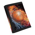 thumbnail image 2 of Chririnla Flaming Basketball Foldable Trifold Card Wallet, Polyester Children's Wallet Lightweight Youth Wallet for Outdoor Outdoor Sports, 2 of 6