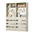 thumbnail image 4 of Homieasy 2-Pack Space-Saving Modular Closet Organizer with 8 Drawers & Adjustable Shelves - Expandable Wood Storage Cabinet for Bedroom/Entryway, Easy Assembly Tall Armoire Wardrobe Units ,White Oak, 4 of 6