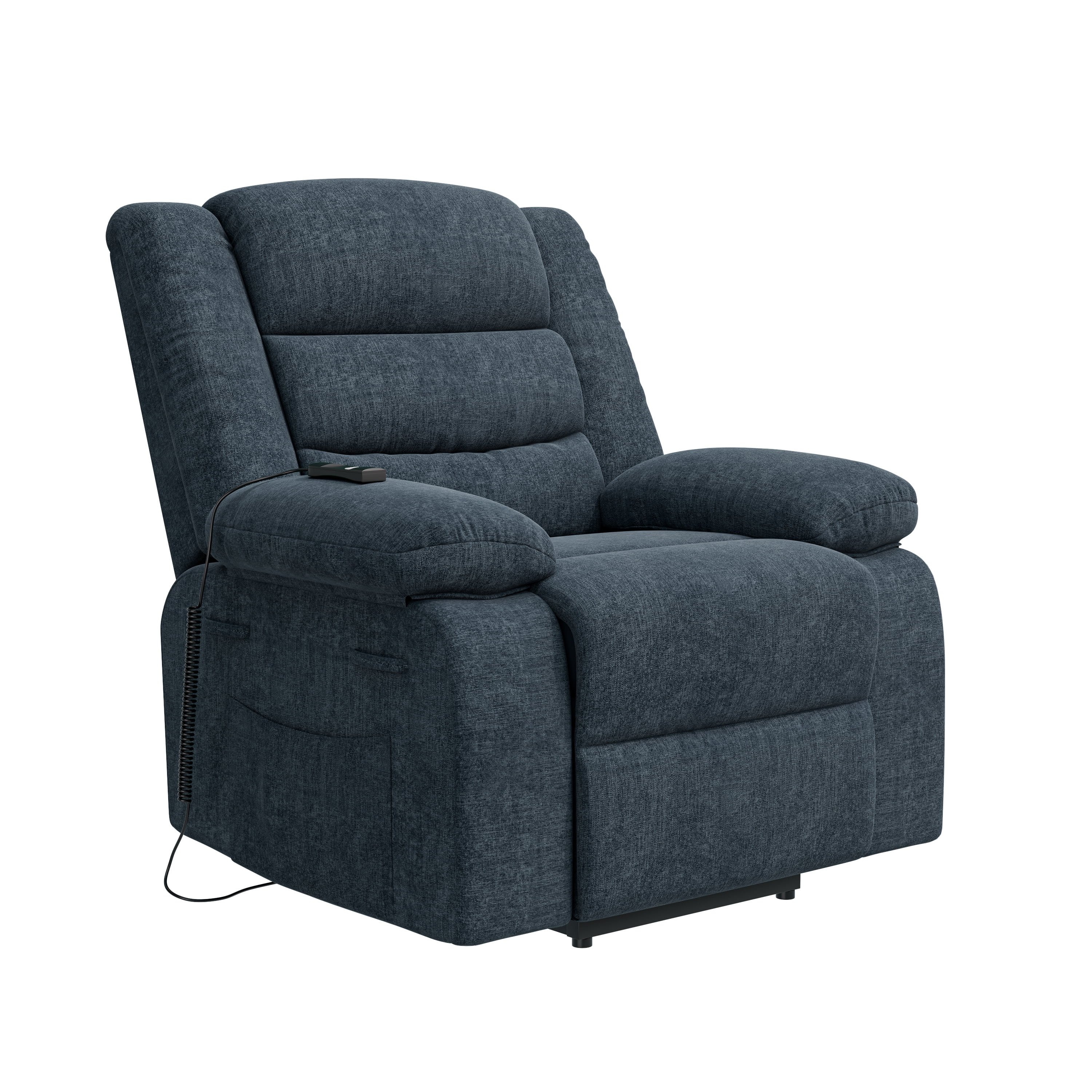 Homesvale Power Lift and Recliner Chair, Denim Blue Chenille, For Living Room & Bedroom