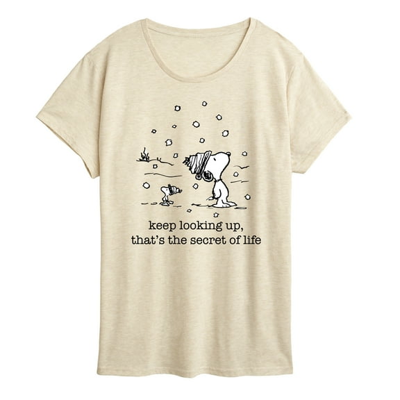Peanuts - Dec Snoopy Woodstock Snowfall - Women's Short Sleeve Graphic T-Shirt