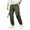 Olive Green, variant on Mens Cargo Pants Classic Fit Pants Cotton Work Pants Casual Elastic Waist Pants Olive Green