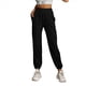 thumbnail image 2 of Pantalones Deportivos Casuales de Cintura Alta para Mujer, Pantalones Elásticos de Puntos. Negro S, 2 of 10