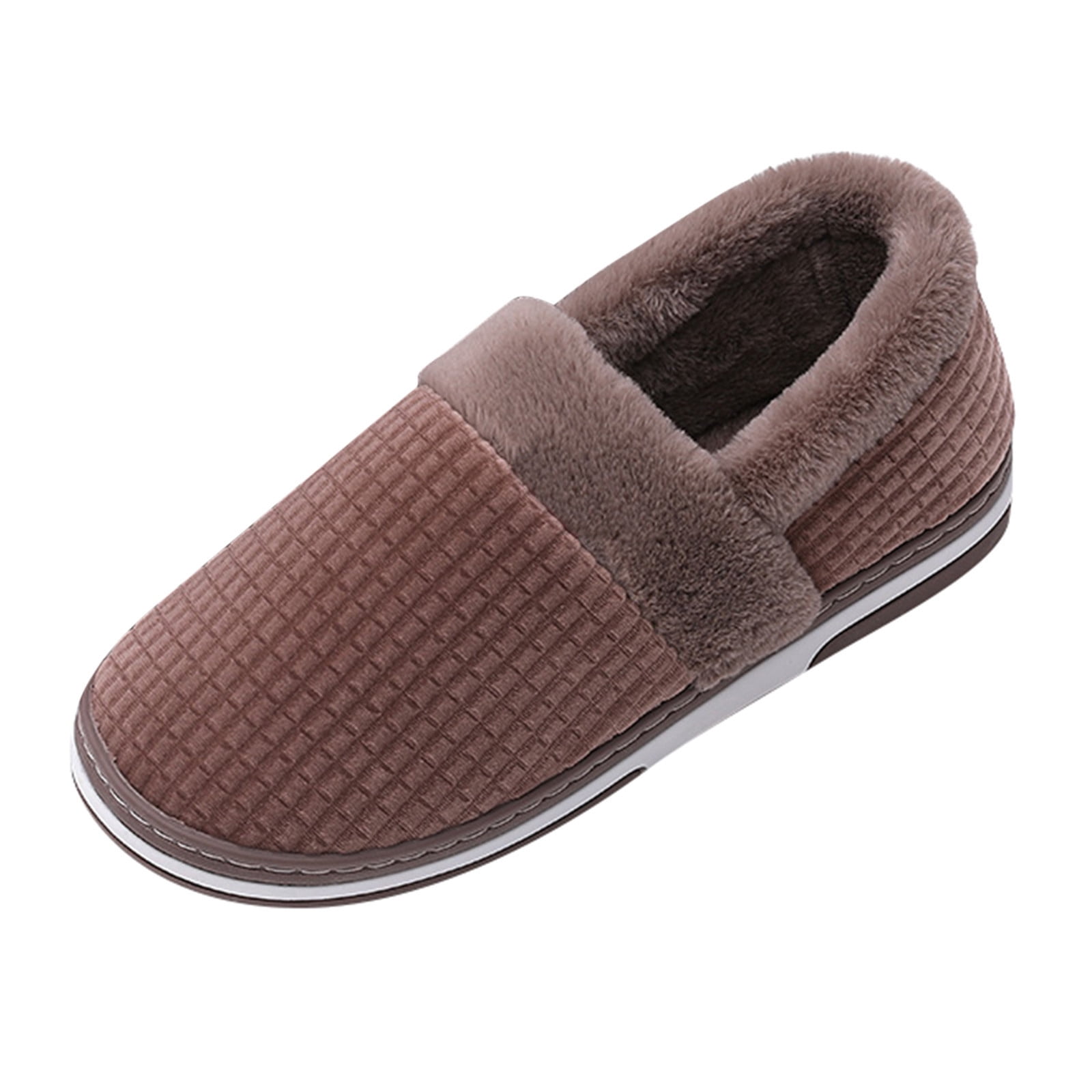 dmqupv Mens Slippers Slippers Mens Plush House Mens Slippers Warm Slip