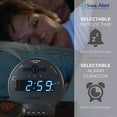 thumbnail image 3 of Sonic Bomb Dual Extra Loud Alarm Clock with Bed Shaker, Black & Blue | Sonic Alert Vibrating, Heavy Sleepers, Battery Backup | Wake with a Shake, 3 of 8