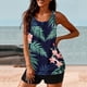 thumbnail image 2 of TaTaai Women's Random Print Two Piece Bathing Suit Round Neck Tank Top with Shorts Stylish Casual Swimwear Soft Breathable Fabric for Beach Holiday and Poolside Gift, 2 of 6
