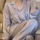 thumbnail image 2 of High Quality Light Luxury Ice Silk Pajamas Women's Pajama Spring and Autumn Style Long Sleeve Home Set Nightwear Sleepwear, 2 of 4