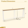 thumbnail image 3 of Gymax 71'' Console Table w/Power Outlet Metal Frame for Hallway Foyer Living Room Natural & White, 3 of 10