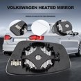 thumbnail image 6 of Passenger Side Heated Mirror Glass Compatible with Passat Beetle Jetta, Power Right Side Mirror Glass with Rear Holder, 6 of 8