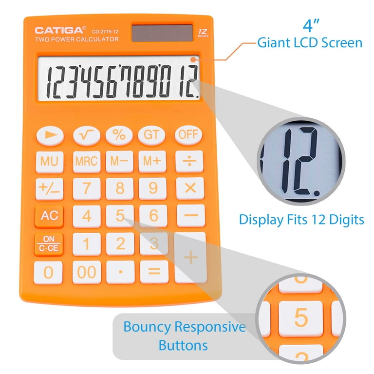 CATIGA CD-2786 Metal Desktop Calculator 12 Digit w/ Extra Large