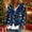 #0153-Blue, variant on Fall Plush Puffer Jacket Women Long Sleeve Printed Collar Button Front Loose Warm Coat for Winter Daily