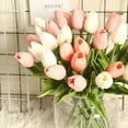 thumbnail image 5 of Ramo de arreglo de flores artificiales de tacto Real de tulipanes falsos de PU para decoración de boda en el hogar, oficina, 10 Uds., 5 of 5