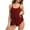 Wine, variant on BONIXOOM Tummy Control Swimsuits For Women Halter No Closure Solid Two-Piece Sets Shorts Summer Swimwears on Clearance Wine Size 6