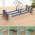 thumbnail image 4 of 5Pcs Pants Drying Rack Space Saving Drying Hanger with Metal Clip Stainless Steel Hanger for Pants Trousers  Light Blue Bold, 4 of 7