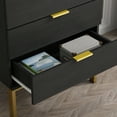 thumbnail image 2 of MONSLIPA 5 Drawer Dresser Wide Chest of Drawers Nightstand, Storage Tower Dresser Closet for Living Room, Bedroom, Hallway, Black, 2 of 7
