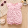 thumbnail image 5 of WIBACKER 100% Cotton Infant Baby Girl Snap-up Rompers, 0-24M,Ruffle Sleeve Toddler Summer Polka Dot Jumpsuit, 5 of 7