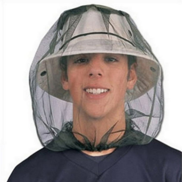 Fiudx Mosquitera Protectora Facial de Nailon Verde Oliva, Cuello Elástico, Protección Solar Contra Insectos y Abejas, para Actividades Al Aire Libre, Camping, Senderismo y Pesca, Talla Única, Paquete