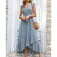 thumbnail image 6 of FreshPrettySummer Floral Maxi Dress for Women Vacation Ruffle Sleeve V Neck Belt Wrap Spring Beach Wedding Guest Dresses, 6 of 6