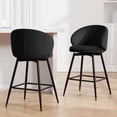 thumbnail image 6 of Bar Stools Set of 2 Bar 30" Swivel Bar Height Bar Stools with High Back Velvet Barstools Kitchen Modern Upholstered Barstools High Bar Chair for Kitchen Island Black, 6 of 9