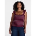 thumbnail image 2 of Time and Tru Women's Smocked Cotton Tank Top with Ruffle Straps, Sizes XS-XXXL, 2 of 6