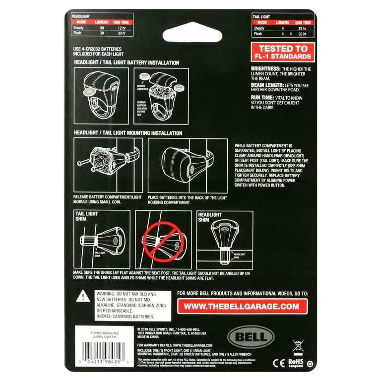 Bell Locking Bike Light Set Walmart