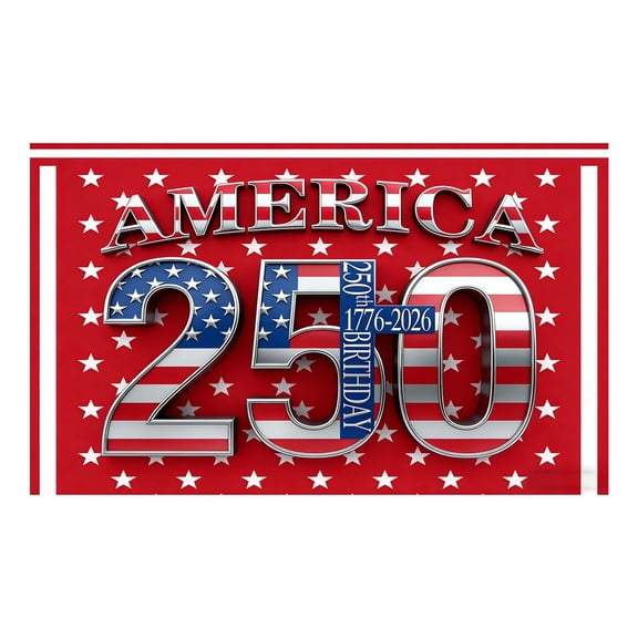 America 250th Anniversary Flag, 250 Anniversary USA Flag 3x5 FT Double Sided, 3 Ply 250 Years American Flag Birthday Patriotic Decor for Outdoor, Front Door, Porch, Wall