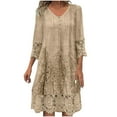 thumbnail image 2 of Karight Womens Lace Dress Elegant Boho Floral Embroidery Midi Dresses Flowy Beach Vacation Wedding Guest Dressy, 2 of 6