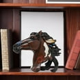 thumbnail image 5 of Horse Head Statue with Feathers – Rustic Western Bust Decor for Shelf or Desk – Cowboy & -Inspired Resin Figurine – Boho Equestrian Accent for Home or Office, 5 of 7