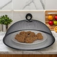 thumbnail image 3 of Metal Mesh Screen Food Cover with Handle, 11 inch Round, Reusable Food Dome Cover Mesh Net Protector for Fruit Picnic Camping Kitchen Indoor Outdoor, Keeping Out Fly(Black), 3 of 7