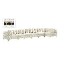 Maklaine Modern / Contemporary Cream Velvet Modular Sectional