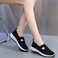 thumbnail image 5 of NOKIO Women's Woven Orthopedic Breathable Soft Shoes Walking Slip On Foam Shoes Sneakers Arch Support Women's Knitting Flat Shoes Walking Shoes Comfort Loafers Breathable Mesh Female Round Toe, 5 of 9