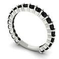 thumbnail image 2 of 1.2 ctw Wedding Band for Women - 18K White Gold Natural Onyx Stackable Eternity Ring, 2 of 6