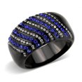 thumbnail image 1 of IP Black Stainless Steel Ring with AAA Grade CZ, Blue - Size 10, 1 of 1