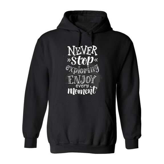 Never Stop Exploring. Hoodie Men -Image by Shutterstock, Male 5X-Large