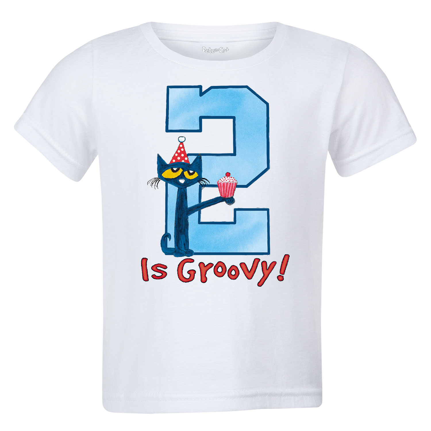 Pete The Cat 2Nd Birthday Boys Toddler Short Sleeve Tee