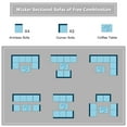 thumbnail image 7 of Costway 7PCS Patio Rattan Furniture Set Sectional Sofas Off White & Grey Cushion Covers, 7 of 7
